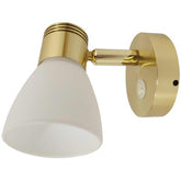 Gold LED Reading Light with Opal Glass (Cool White / Touch Dimmable) - ALOGRLCW